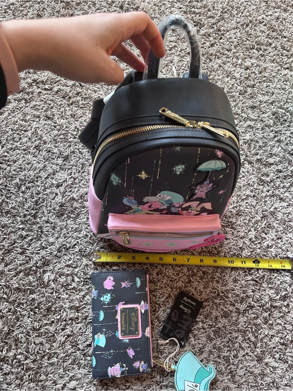 Loungefly Alice & Wonderland Very Unmerry Unbirthday to You Backpack + Wallet